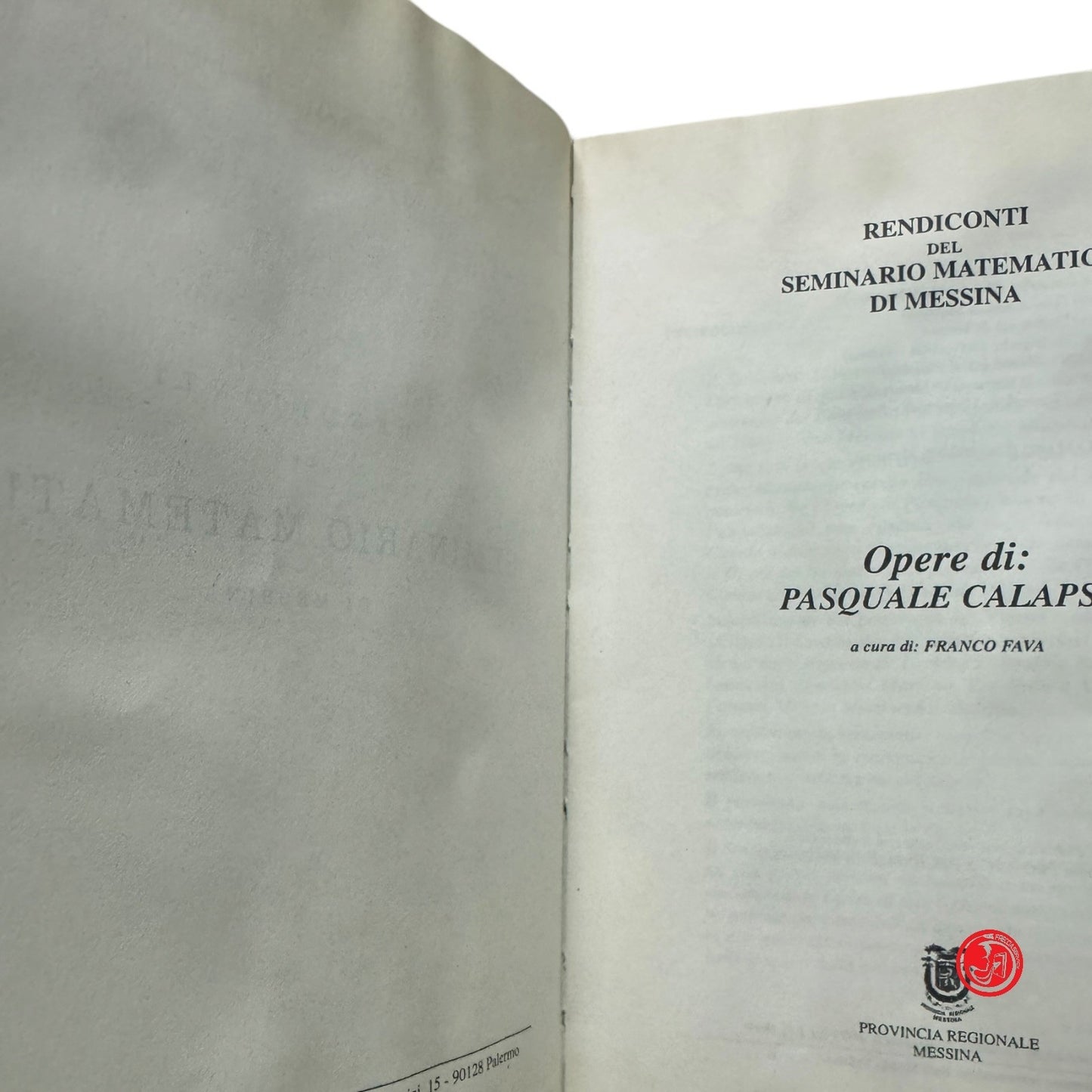 Matematica - P. Calapso - Rendiconti del seminario matematico di Messina