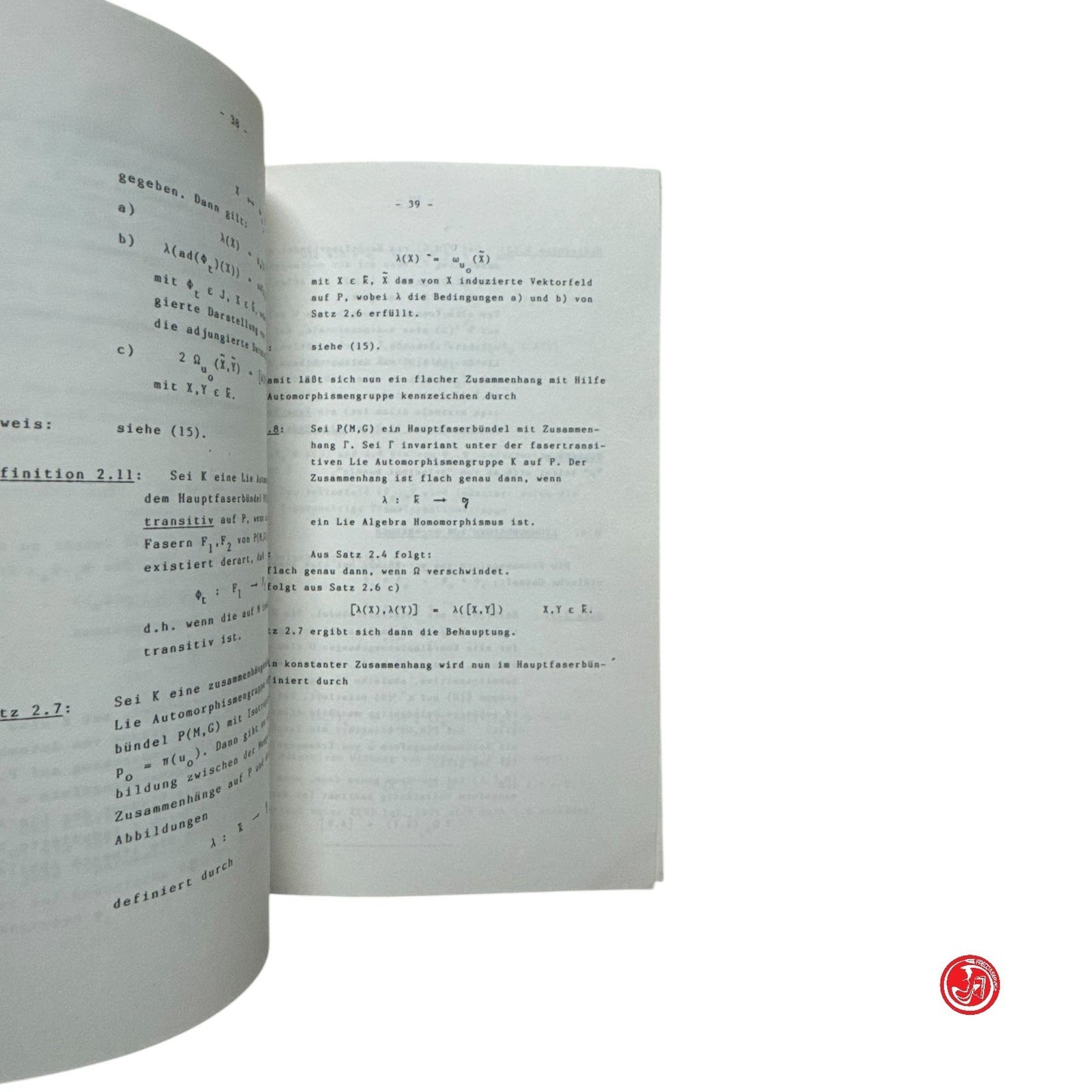 Matematica - Kostante Zusammenhaye ouf differenzierlarem manniqfaltigkeiten