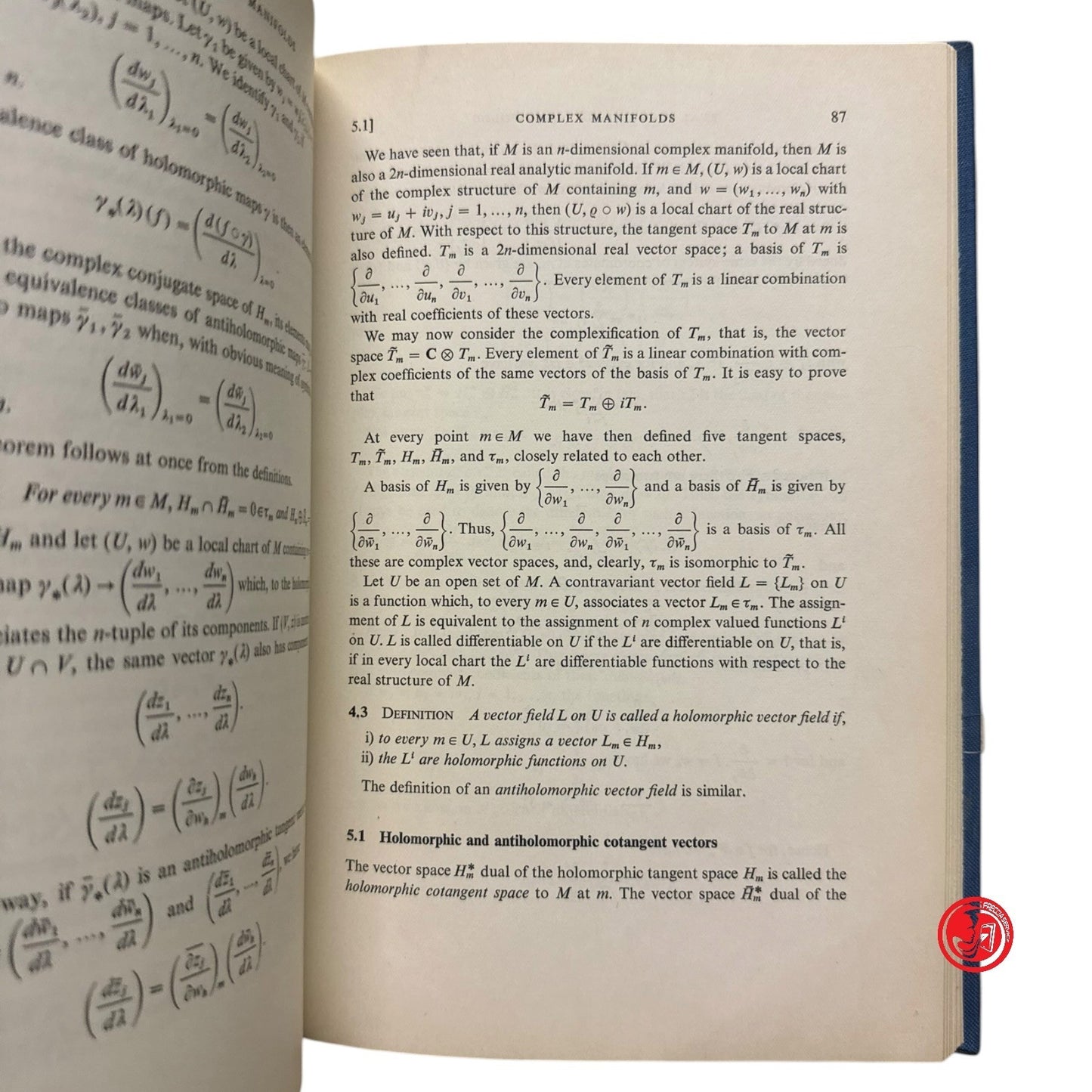 Matematica - G. Sorani - An introduction to real and complex manifolds
