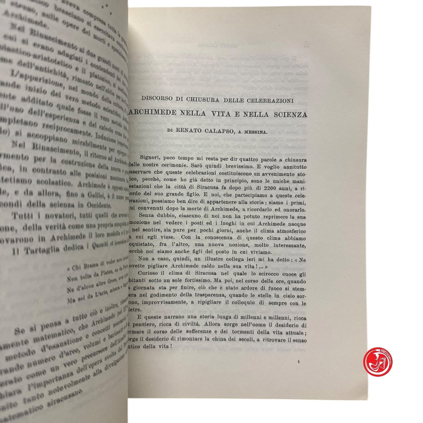 Matematica - Conferenze generali e simposio di geometria differenziale 1962