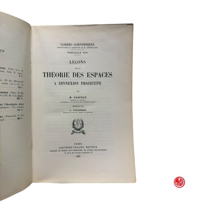 Matematica - Cartan e Vincensini - Lecons sur la theorie des espaces a connexion