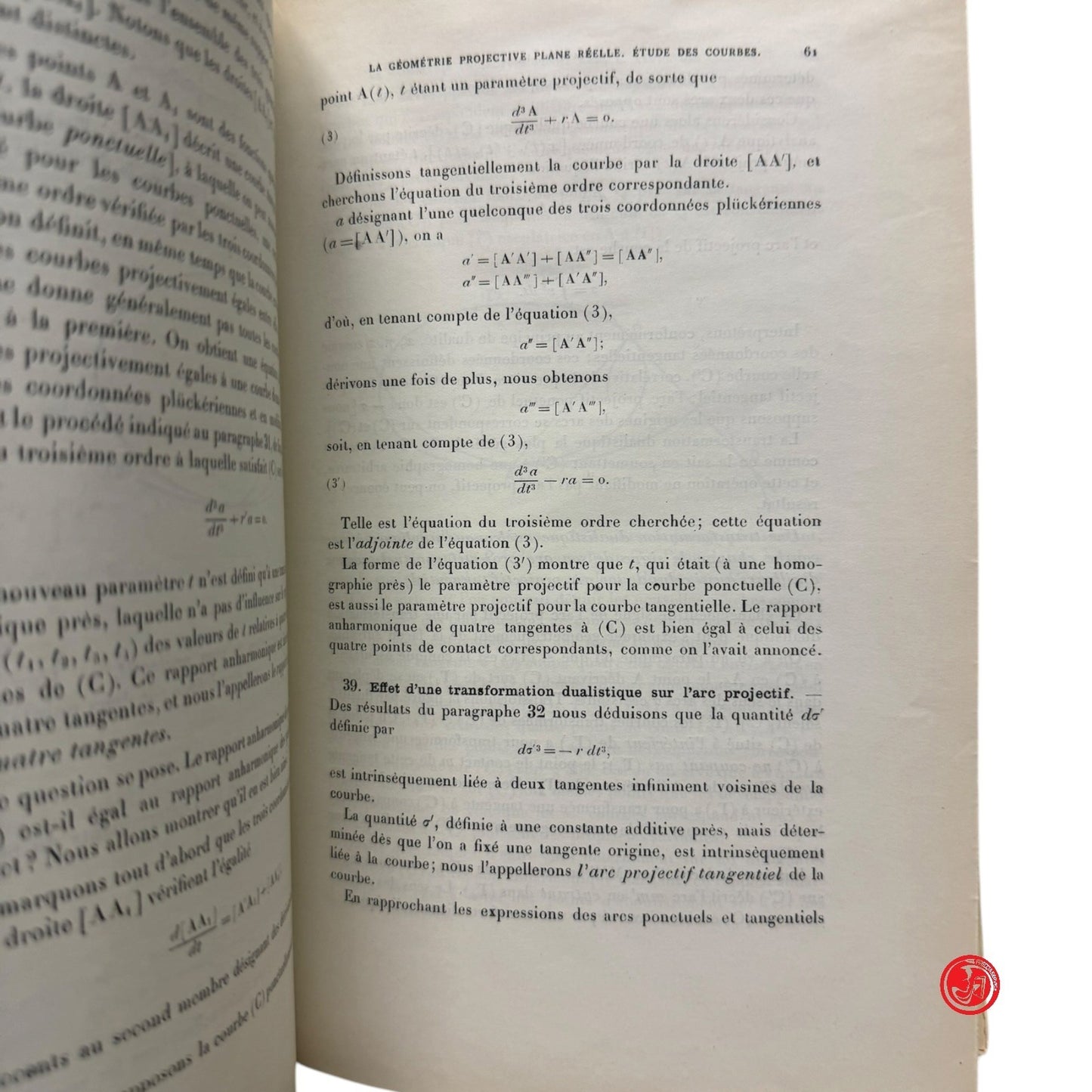 Matematica - Cartan e Vincensini - Lecons sur la theorie des espaces a connexion