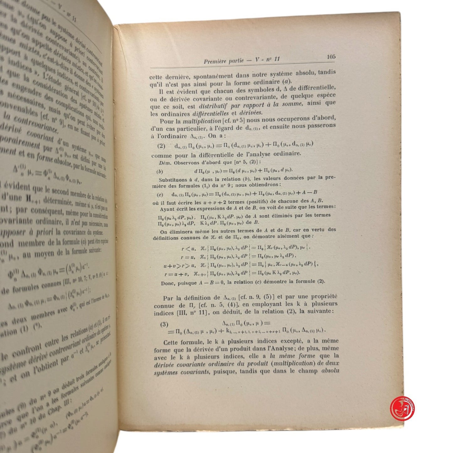 Matematica - C. Burali-Forti e T. Boggio - Espaces courbes critique de la relati