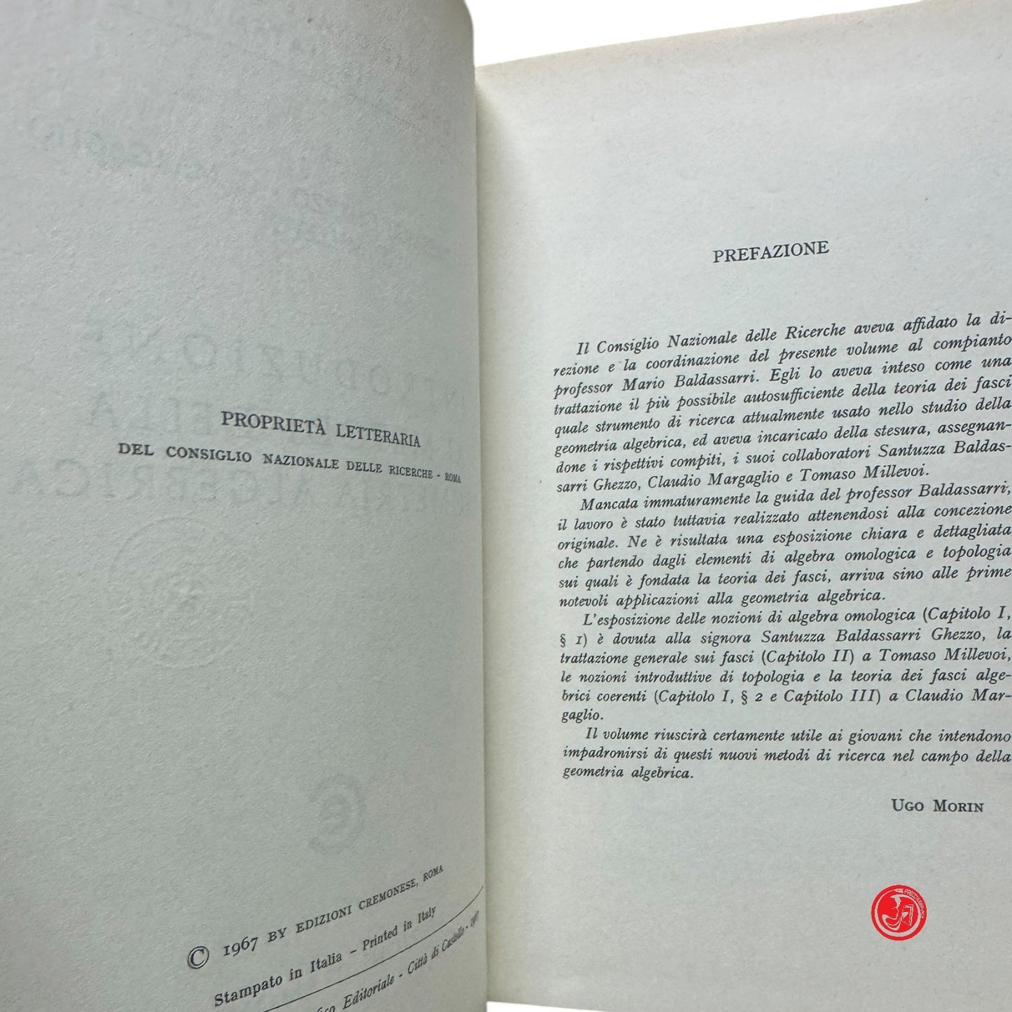 Matematica - Introduzione ai metodi della geometria algebrica
