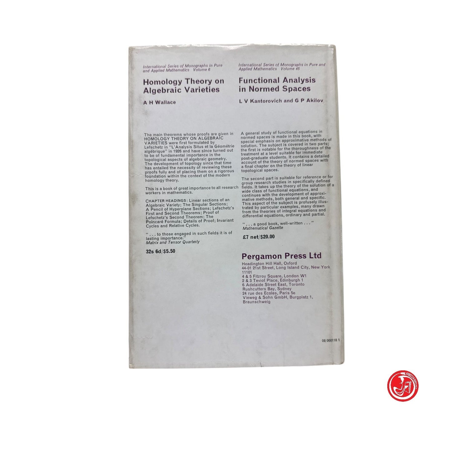 Matematica - A. H. Wallace - An introduction to Algebric Topology