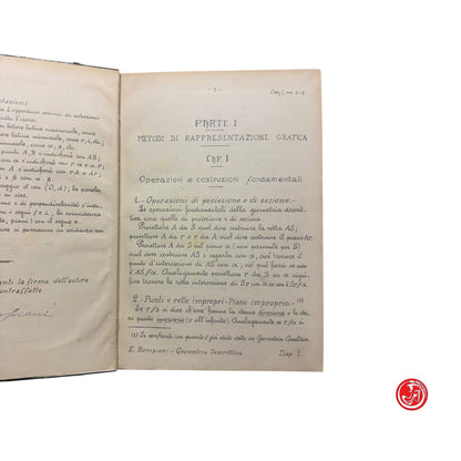 Matematica - Prof. E. Bompiani - Geometria descrittiva anno XVIII