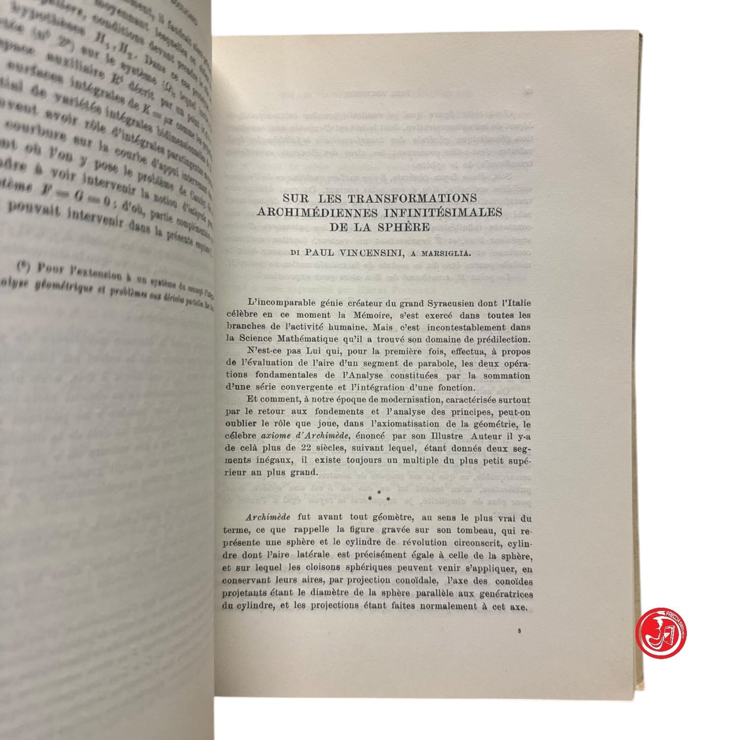Matematica - Conferenze generali e simposio di geometria differenziale 1962