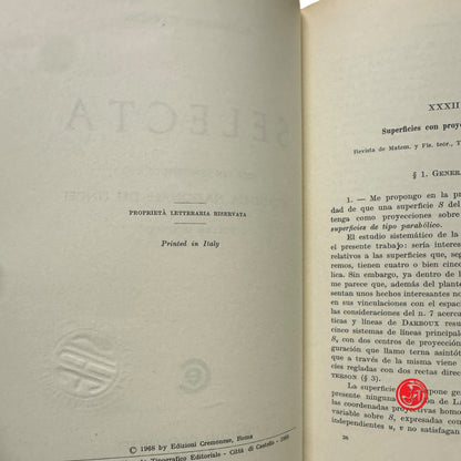 Matematica - A. TERRACINI - SELECTA VOLUME PRIMO e VOLUME SECONDO