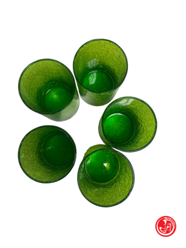 Set of blown glass glasses - green