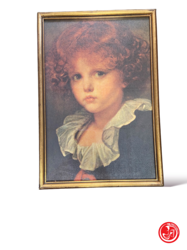 Portrait print of a little girl with wooden frame