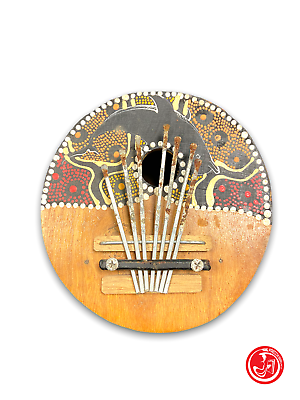 Antico kalimba in legno - decorato