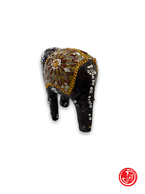 Elefante portafortuna - decorato con pietre e perline
