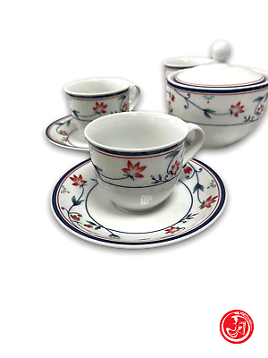 Coffee service with sugar bowl - Royal Porcelain - 223 Scarlet