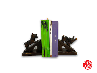 Serre-livres en bois à motifs de chiens