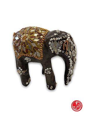 Elefante portafortuna - decorato con pietre e perline