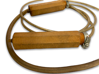 Antique skipping rope with wooden handles