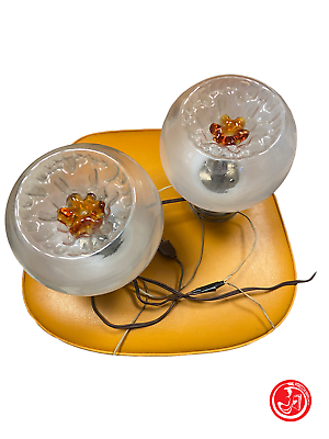 Vintage glass wall lamps