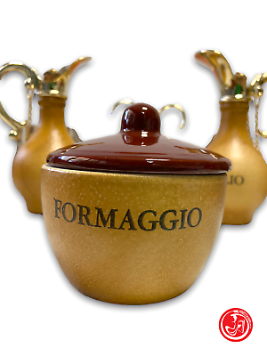 Set aceto, olio, formaggio, sale e pepe in ceramica - vintage