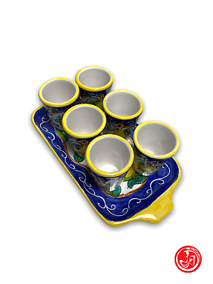 Vietri ceramic cups with tray