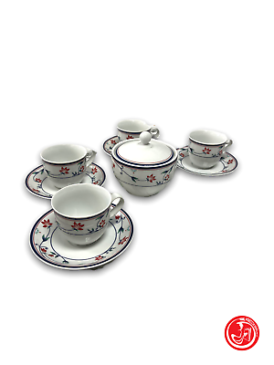 Coffee service with sugar bowl - Royal Porcelain - 223 Scarlet