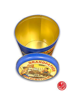 Grandfather cylindrical tin box - Sweet moment