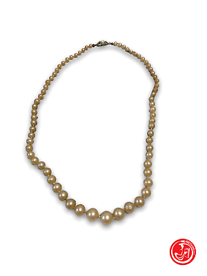 Collana vintage di perle con gancetto in argento 800