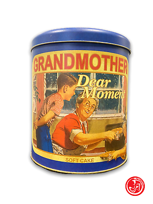 Grandfather cylindrical tin box - Sweet moment