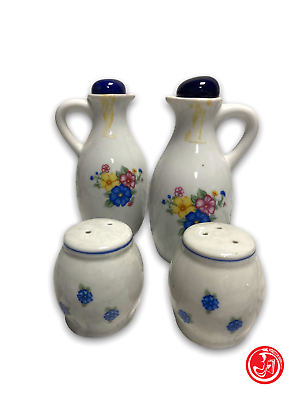 Oil and salt, pepper and vinegar set - ceramic