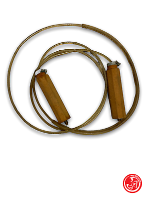 Antique skipping rope with wooden handles