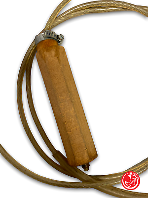 Antique skipping rope with wooden handles