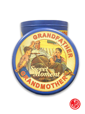 Grandfather cylindrical tin box - Sweet moment