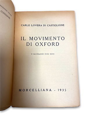 Carlo Lovera di Castiglione - Il movimento di Oxford