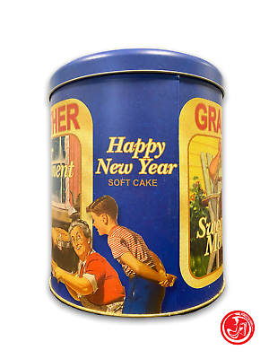 Grandfather cylindrical tin box - Sweet moment