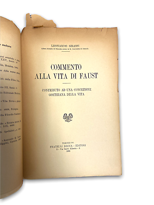 E. Grassi - Commento alla vita di Faust - 1932