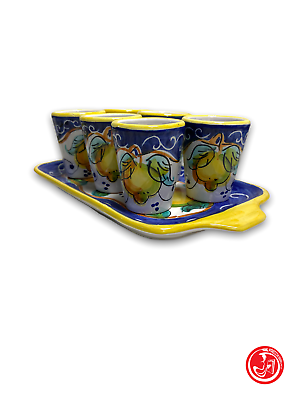 Vietri ceramic cups with tray