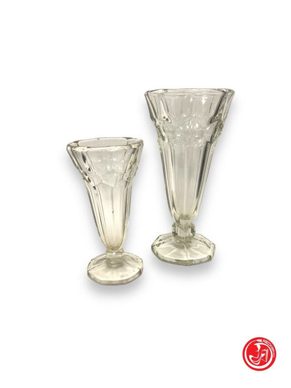 Pair of glass water and wine glasses 