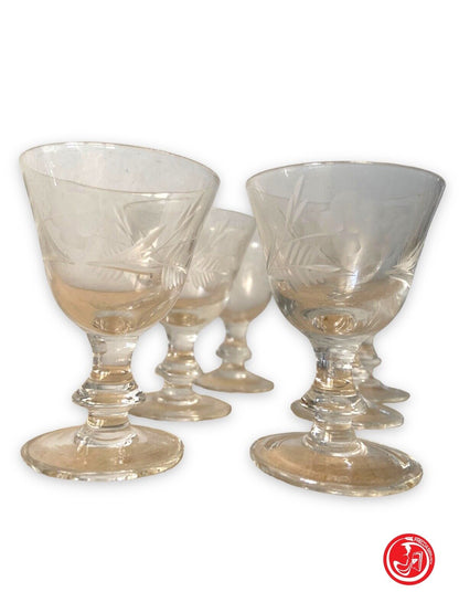 Set of 6 glass glasses for Genepì