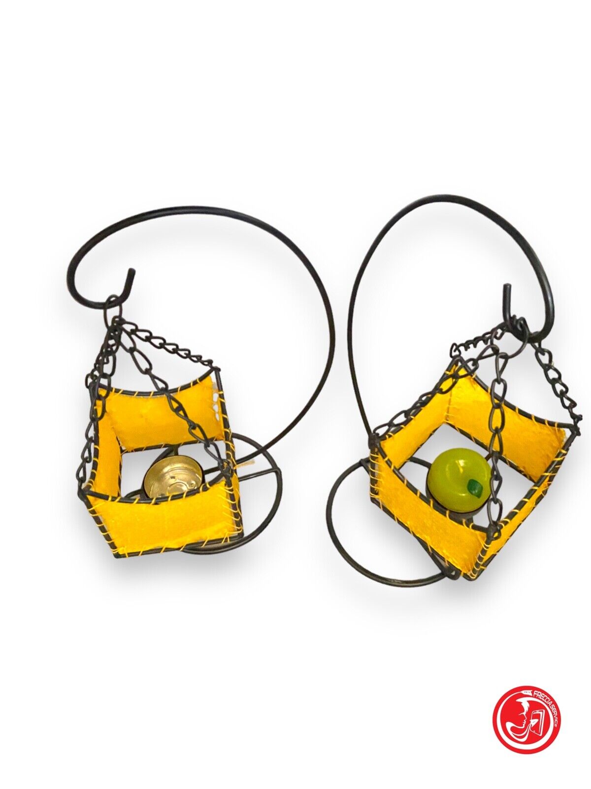 Pair of hanging candle holders