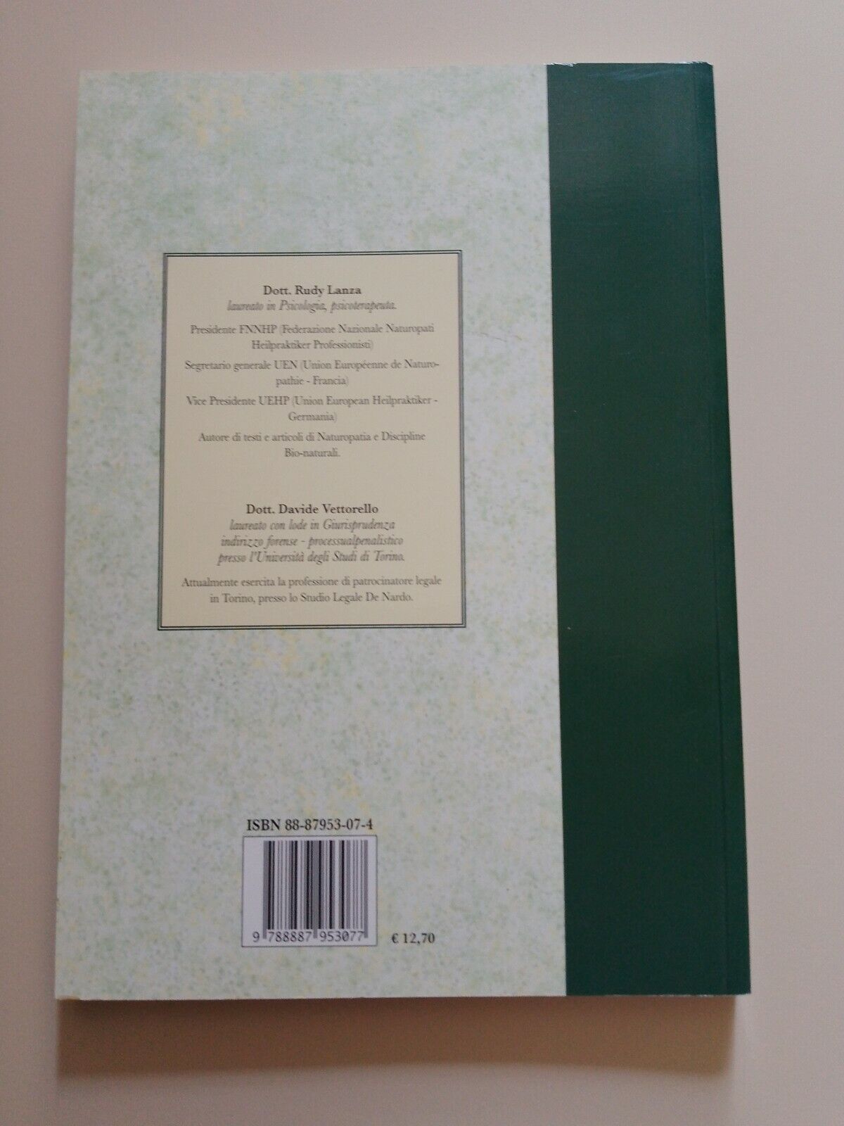 The Code of Ethics of Italian Naturopaths, ed. Green books