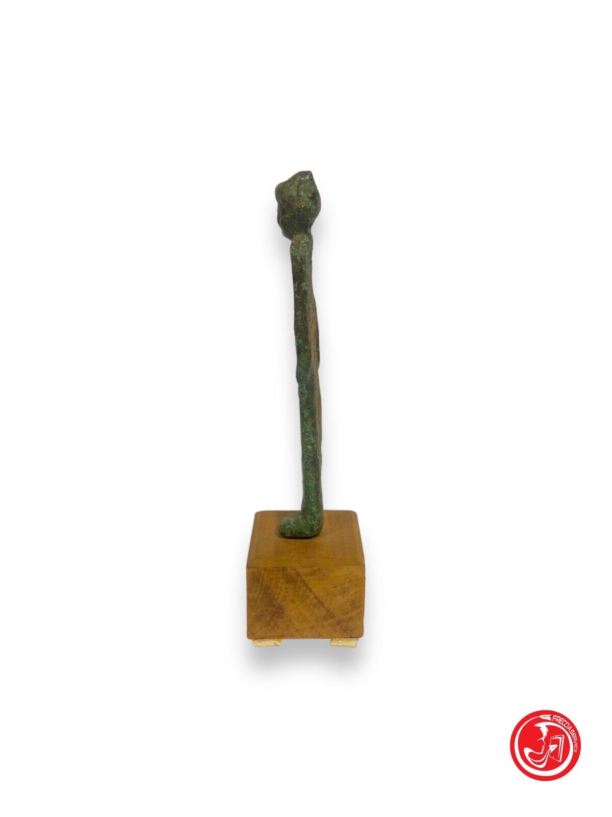 Bronze figurine with wooden base 