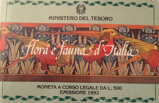 500 Lire silver Commemorative Flora and Fauna of Italy 1992