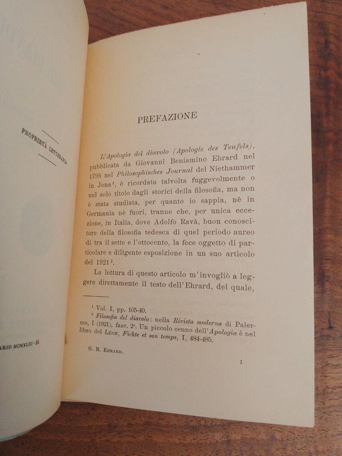 Apologie du diable - GB Ehrard - Laterza 1943 + discours L. Stefanoni 1893