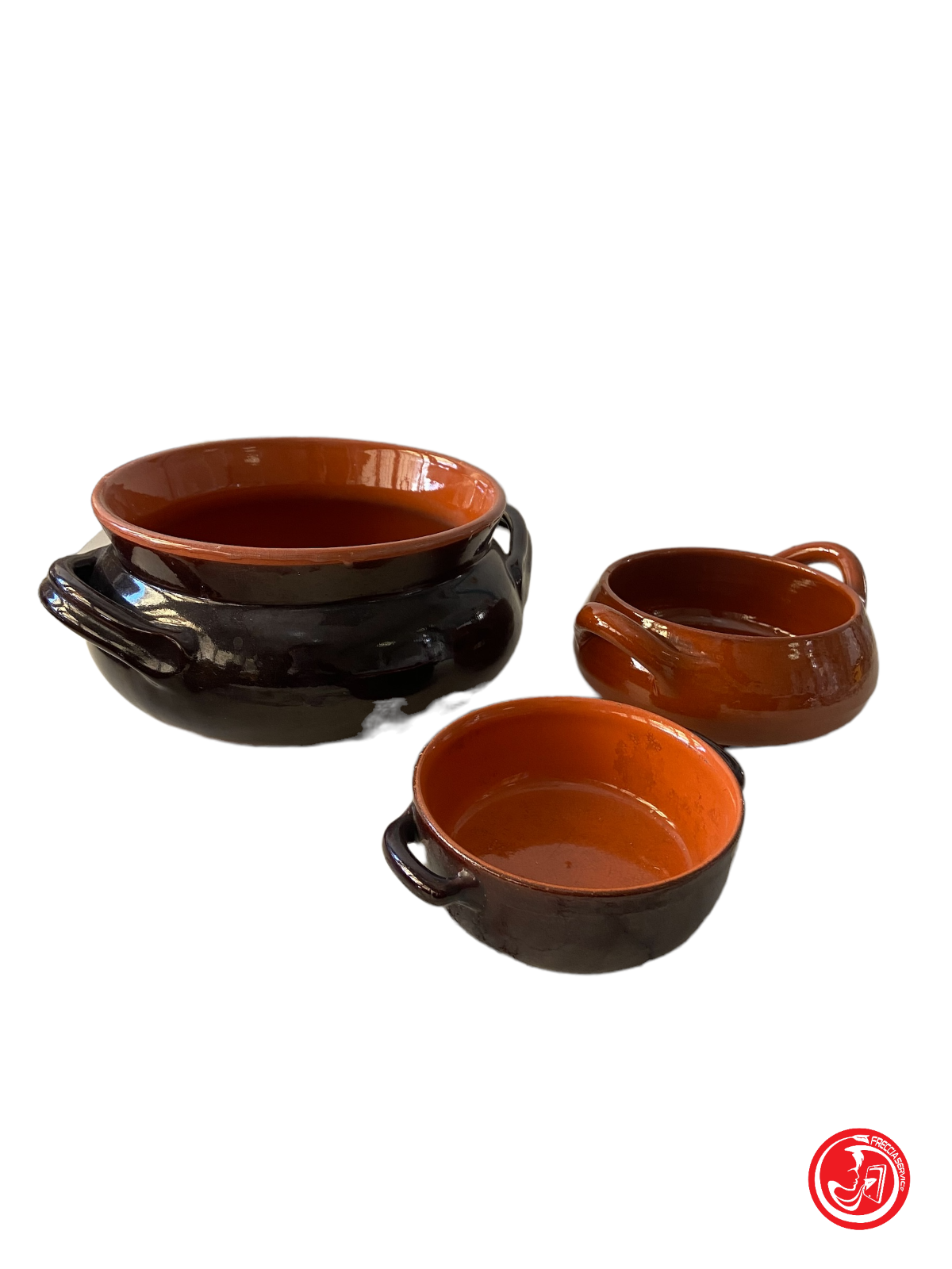 Set of 3 terracotta bowls