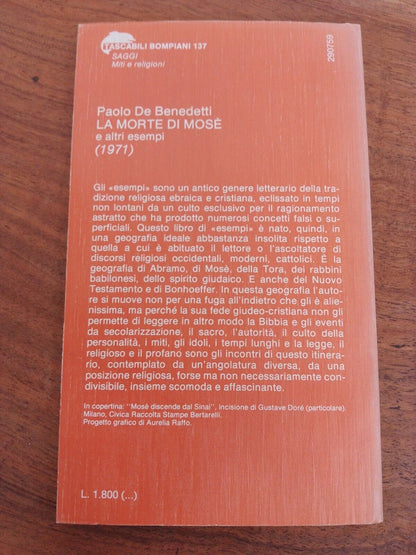 LA MORTE DI MOSE' -  P. De Benedetti - Bompiani Tascabili,  1979