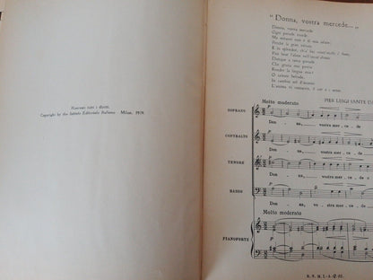 PALESTRINA – Canzonette e madrigali per canti e pianoforte, IEI MILANO 1919