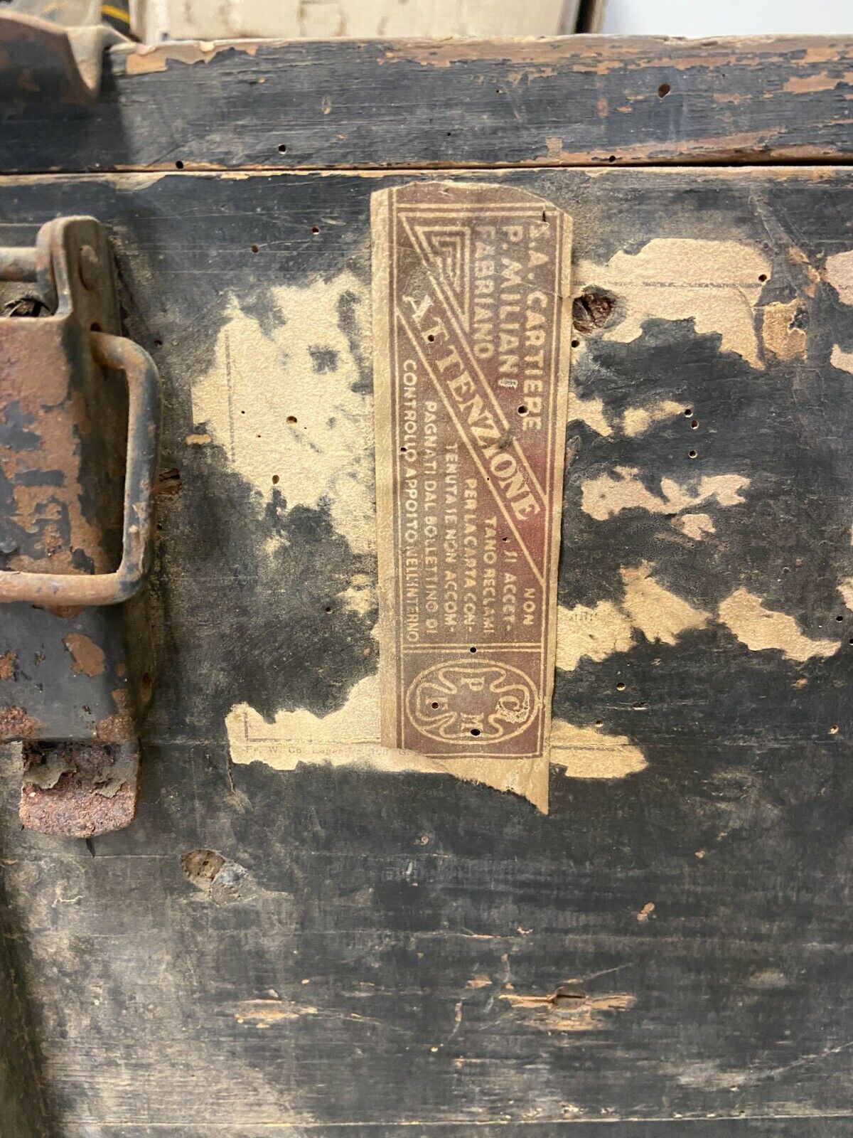 Baule in legno -  S.A. Cartiere P. Milani Fabriano