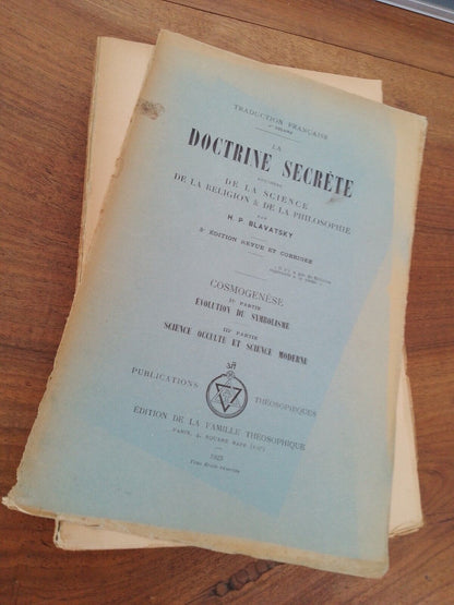 La Doctrine Secrète - Cosmogenèse - 2 Vol. - HP Blavatsky - 1918-23 Rare