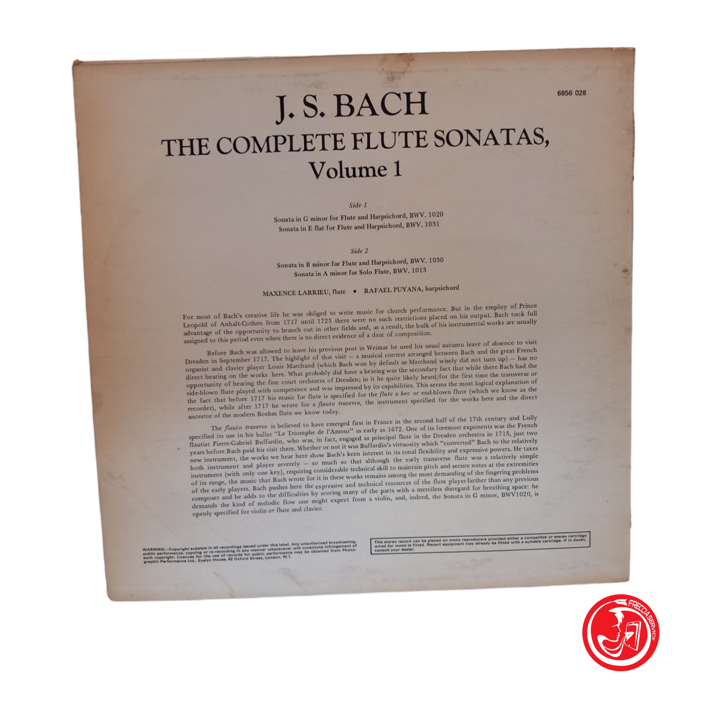 JS BACH L'INTÉGRALE SONATES POUR FLÛTE VOLUME 1