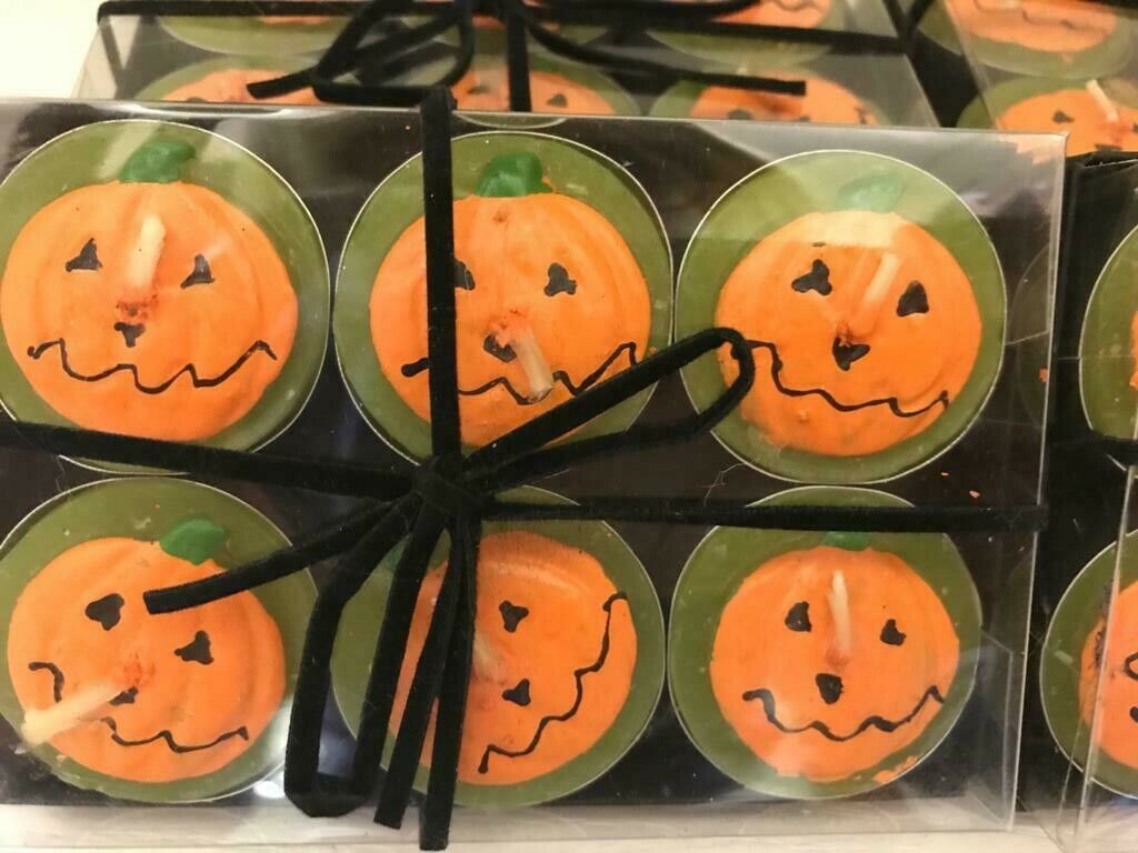 PUMPKIN HALLOWEEN CANDLES SET OF 6 PIECES