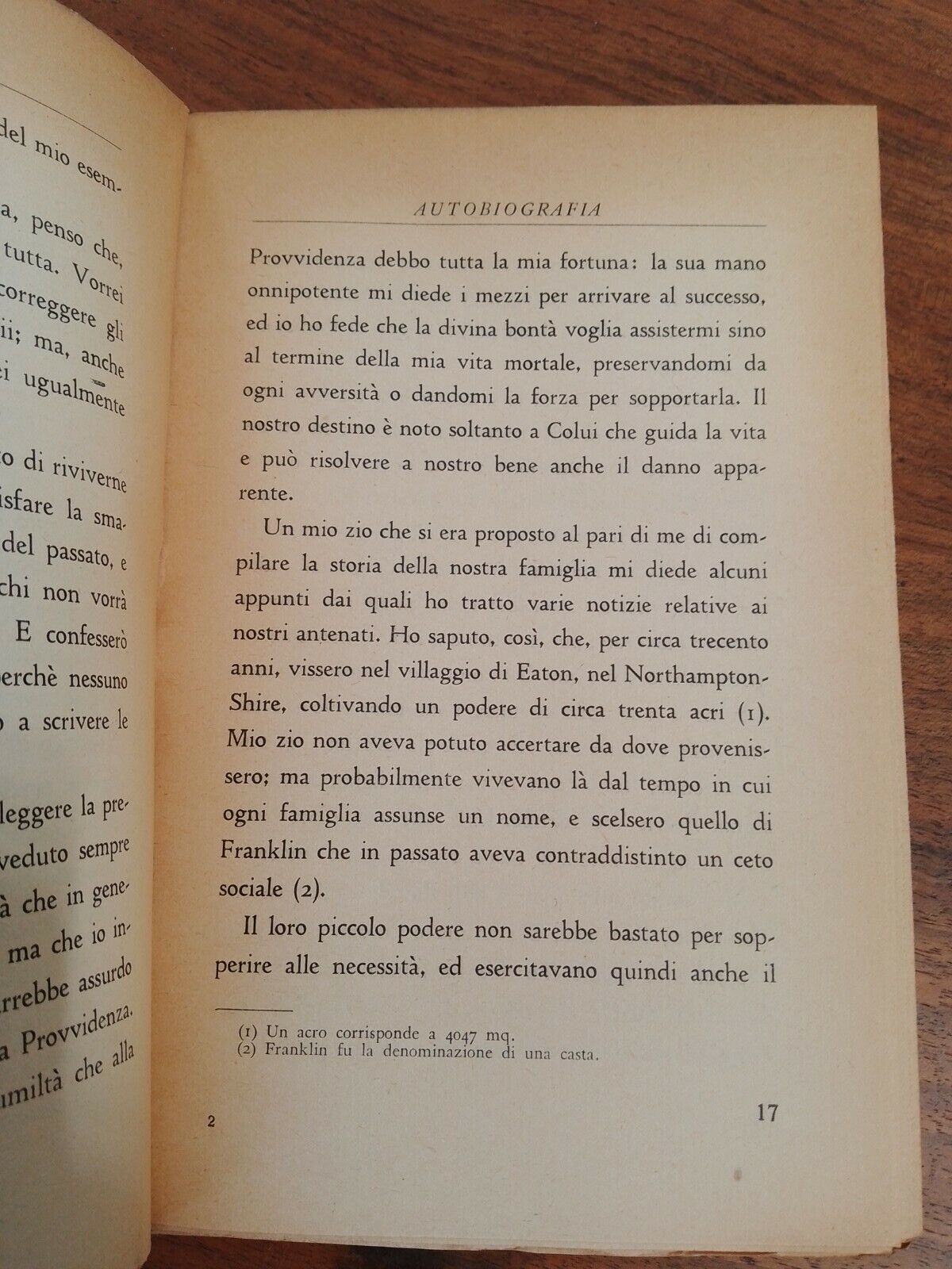 Autobiography, B. Franklin, ITE Milan, 1935